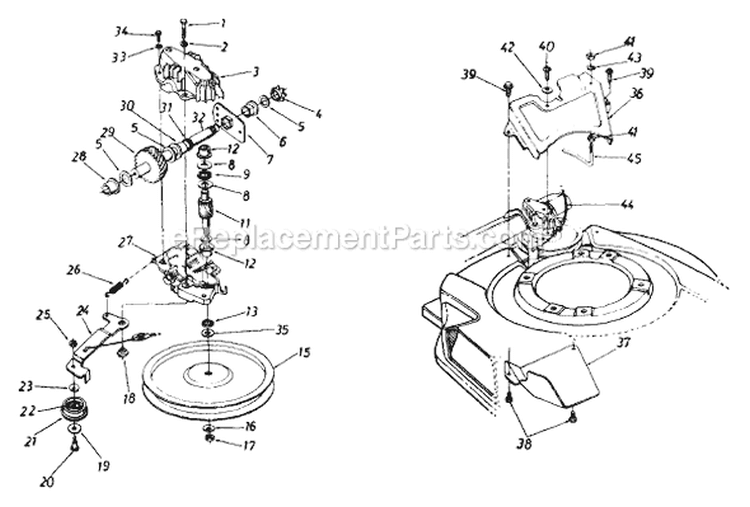 Page B Diagram and Parts List for 122-528R192 1992 MTD Lawn Mower