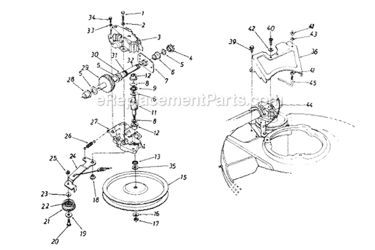 Page B Diagram and Parts List for 122-826R000 1992 MTD Lawn Mower