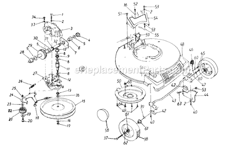 Page B Diagram and Parts List for 123-117C087 1993 MTD Lawn Mower