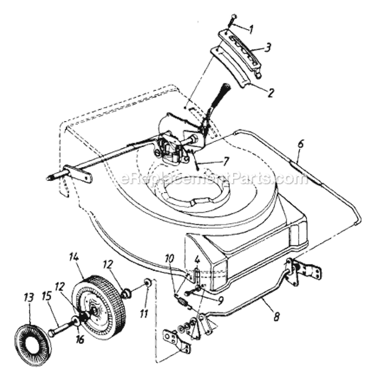 Page A Diagram and Parts List for 123-478C136 1993 MTD Lawn Mower