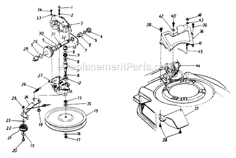 Page B Diagram and Parts List for 123E848C000 1993 MTD Lawn Mower