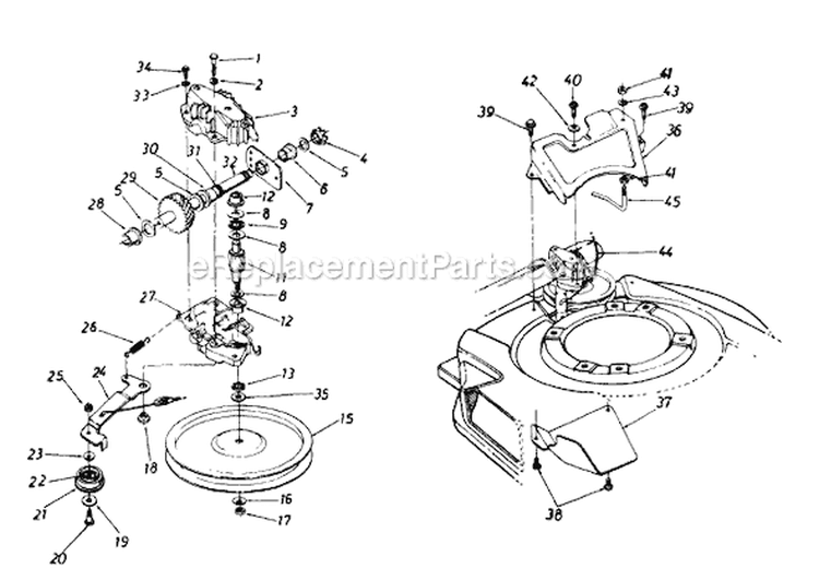 Page B Diagram and Parts List for 124-232A000 1994 MTD Lawn Mower