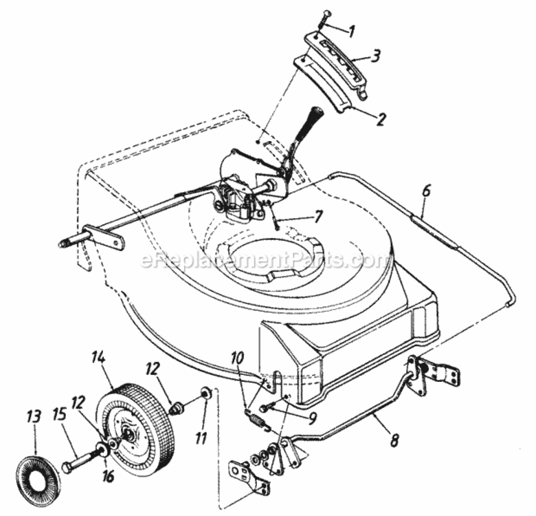 Front_Wheel_And_Axle_Assy Diagram and Parts List for 124-478F336 1994 MTD Lawn Mower