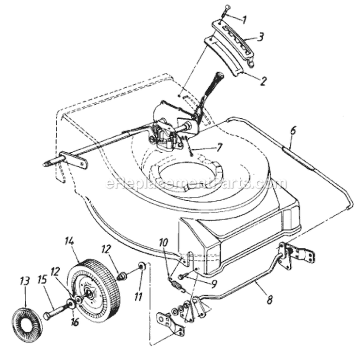 Page C Diagram and Parts List for 124-488C000 1994 MTD Lawn Mower