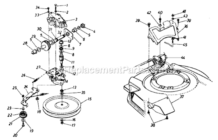 Page B Diagram and Parts List for 124-528A009 1994 MTD Lawn Mower