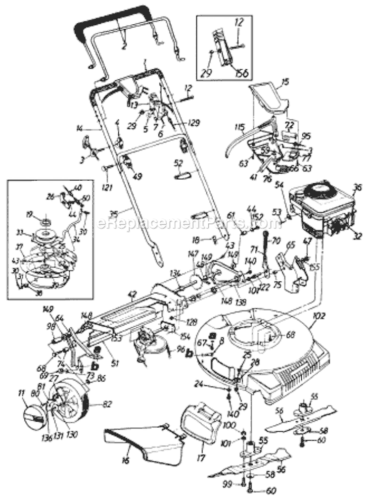 Page B Diagram and Parts List for 125-148C000 1995 MTD Lawn Mower