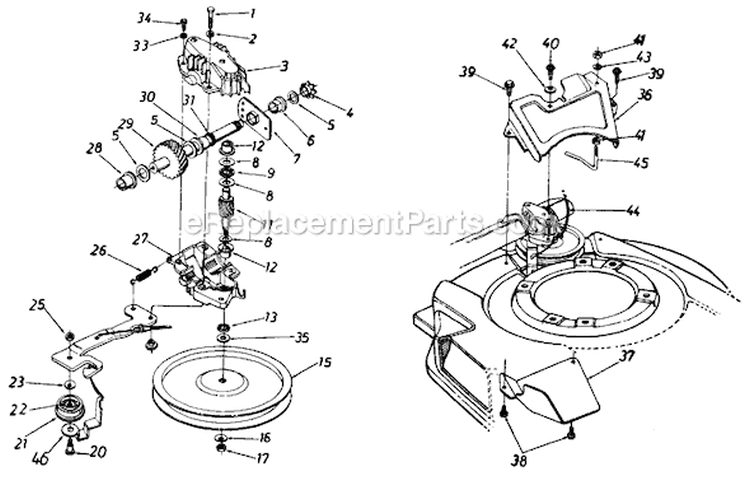 Page C Diagram and Parts List for 125-848C000 1995 MTD Lawn Mower