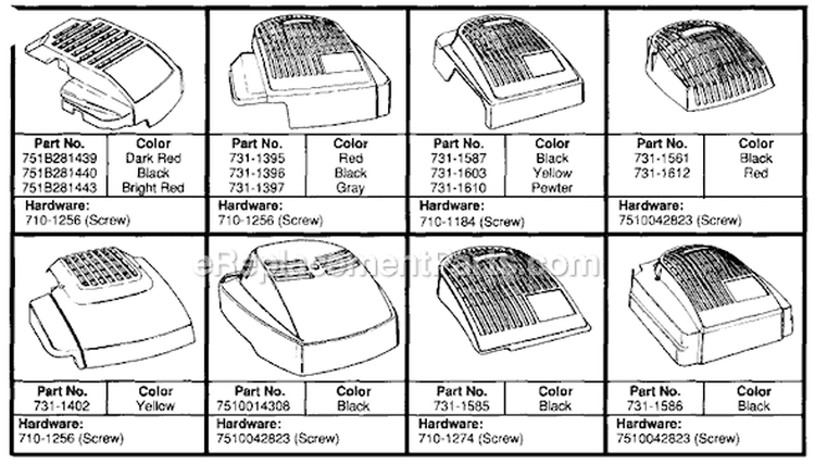 Page C Diagram and Parts List for 125-281C000 1995 MTD Lawn Mower