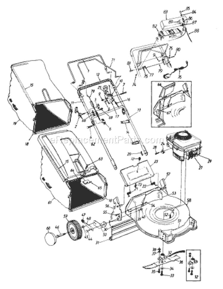 Page B Diagram and Parts List for 125-454B033 1995 MTD Lawn Mower