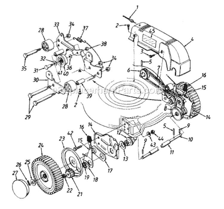 Page A Diagram and Parts List for 125-458B302 1995 MTD Lawn Mower