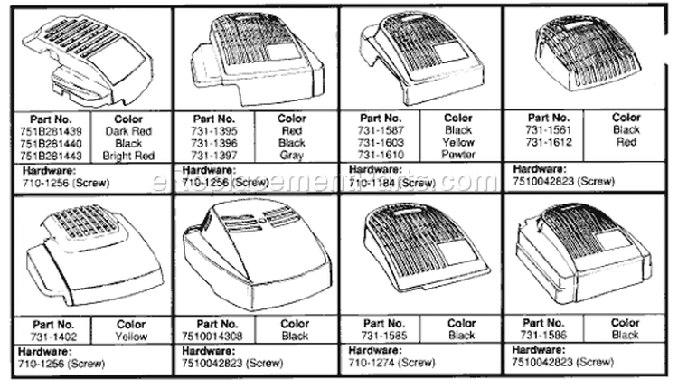 Page A Diagram and Parts List for 125-488Q033 1995 MTD Lawn Mower
