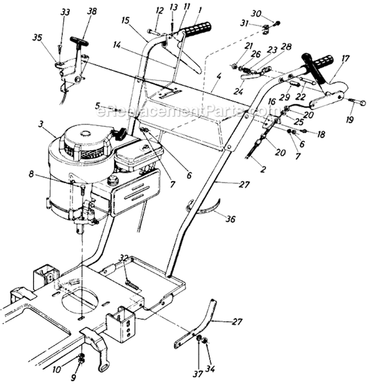 Page A Diagram and Parts List for 125-553-002 1985 MTD Lawn Mower