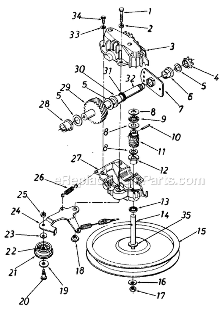 Page D Diagram and Parts List for 12560-7 1987 MTD Lawn Mower