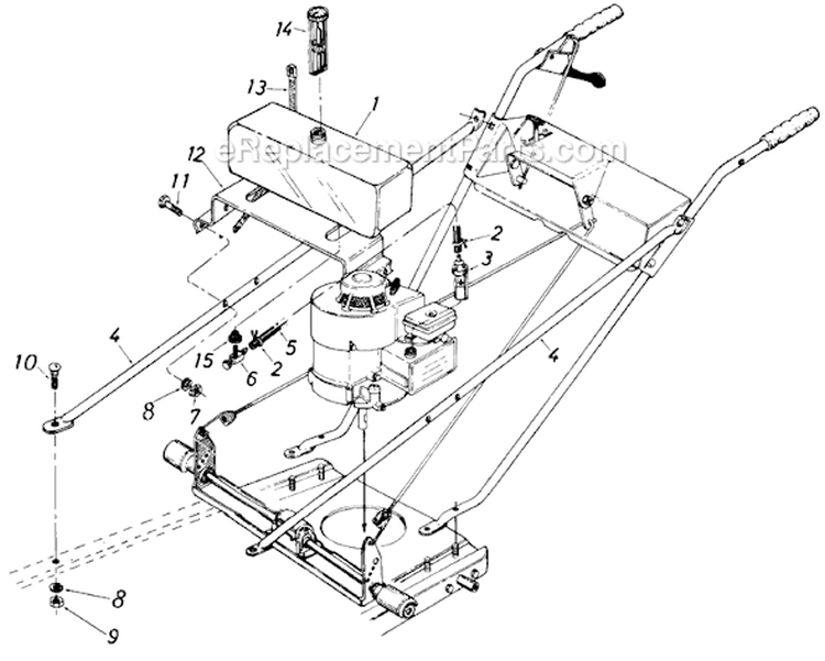 Page D Diagram and Parts List for 12574S 1985 MTD Lawn Mower