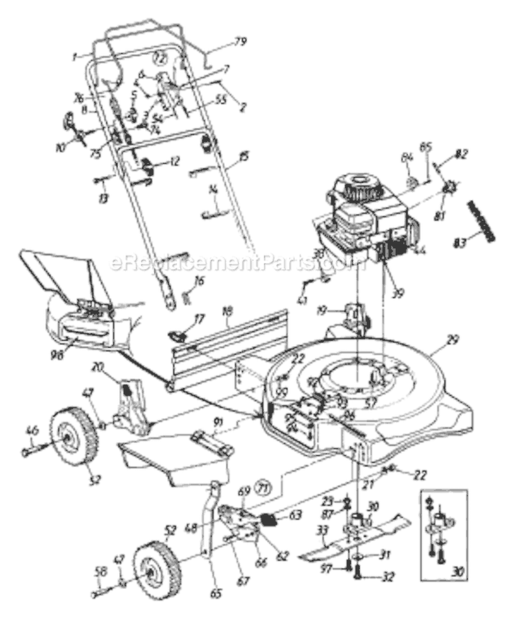 Page C Diagram and Parts List for 126-260B353 1996 MTD Lawn Mower