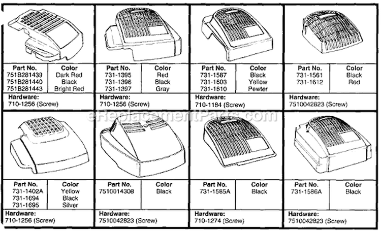 Page A Diagram and Parts List for 126-282C352 1670888 -1996 MTD Lawn Mower