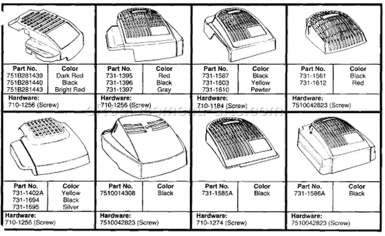 Page A Diagram and Parts List for 126-458B033 75749 -1996 MTD Lawn Mower