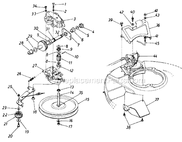 Page B Diagram and Parts List for 127-182-205 1987 MTD Lawn Mower