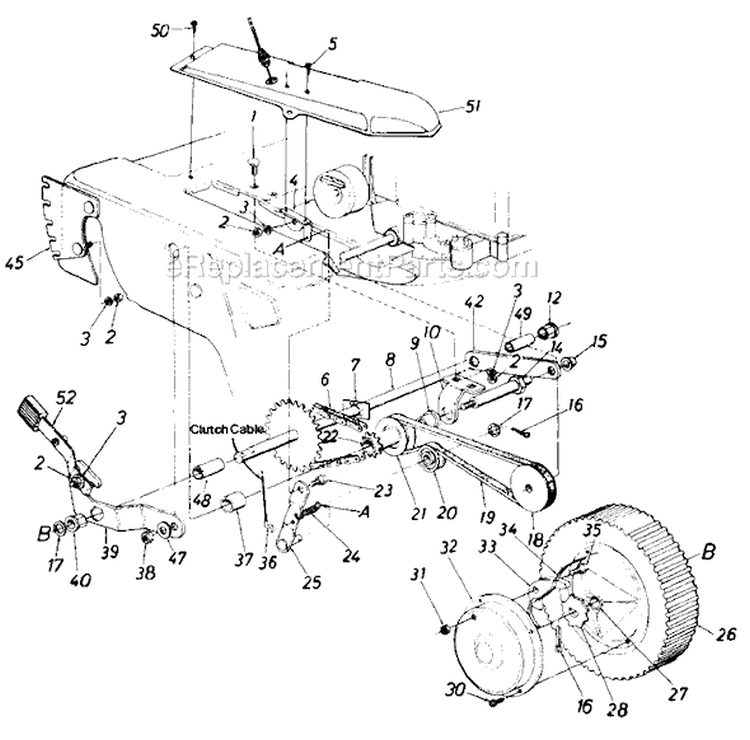 Page A Diagram and Parts List for 127-234-730 1987 MTD Lawn Mower