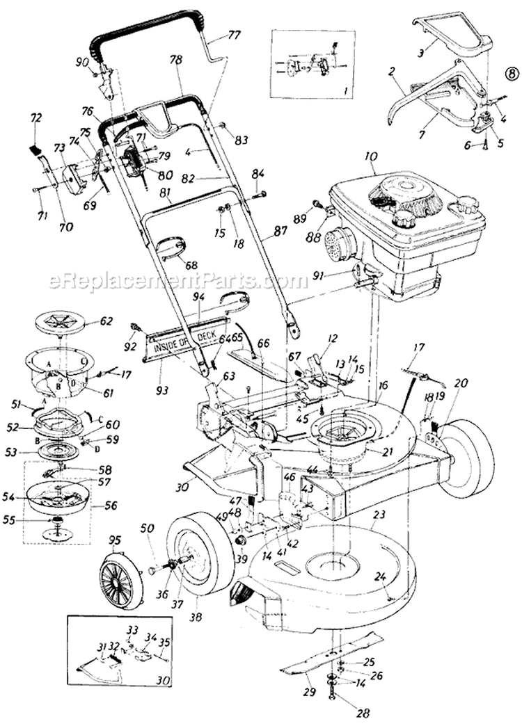 Page B Diagram and Parts List for 127-234-730 1987 MTD Lawn Mower
