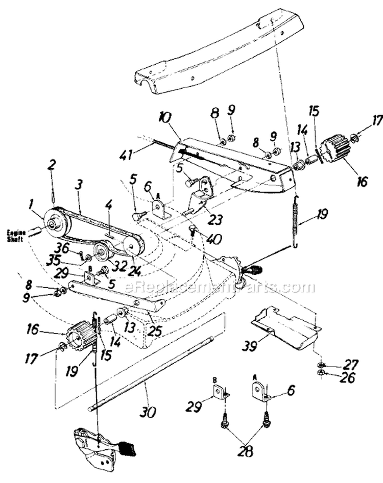 Page A Diagram and Parts List for 127-322-042 1987 MTD Lawn Mower