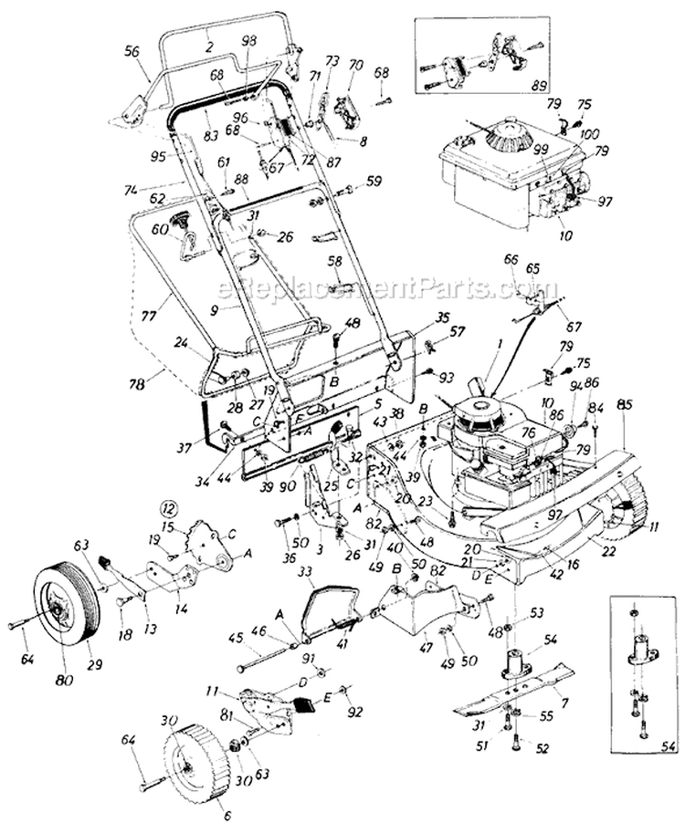 Page B Diagram and Parts List for 127-322-042 1987 MTD Lawn Mower