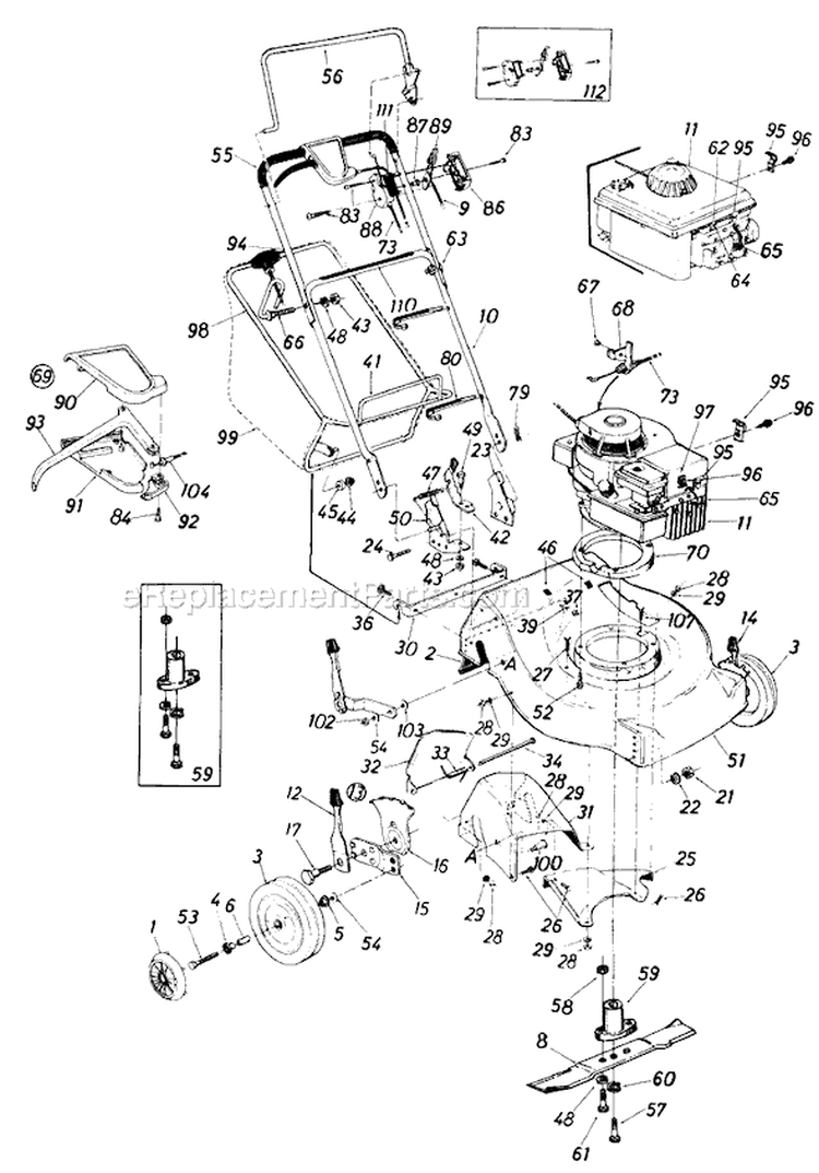 Page B Diagram and Parts List for 127-362-064 1987 MTD Lawn Mower