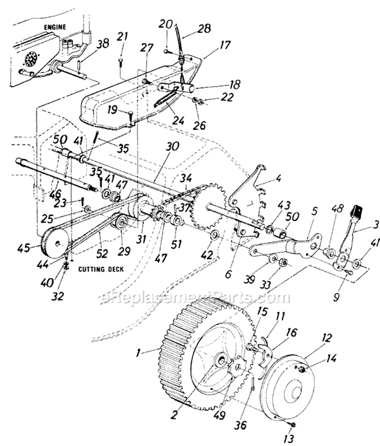 Page B Diagram and Parts List for 127-362-083 1987 MTD Lawn Mower