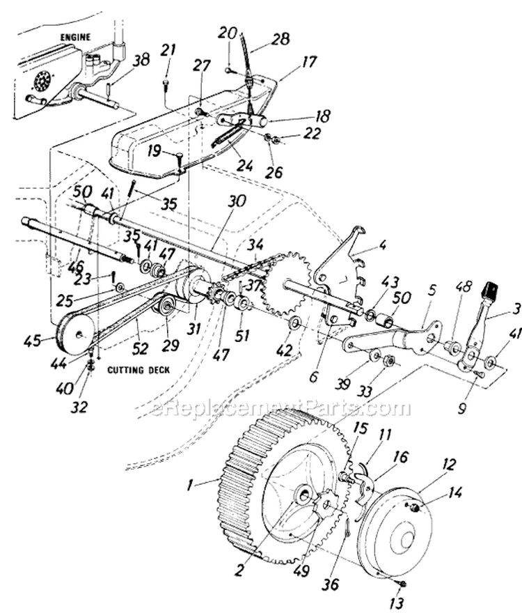 Page B Diagram and Parts List for 127-362-086 1987 MTD Lawn Mower