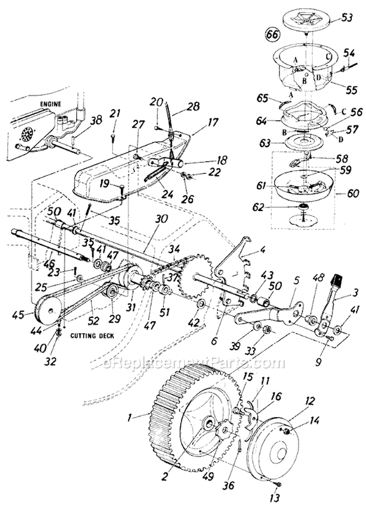 Page B Diagram and Parts List for 127-364-059 1987 MTD Lawn Mower