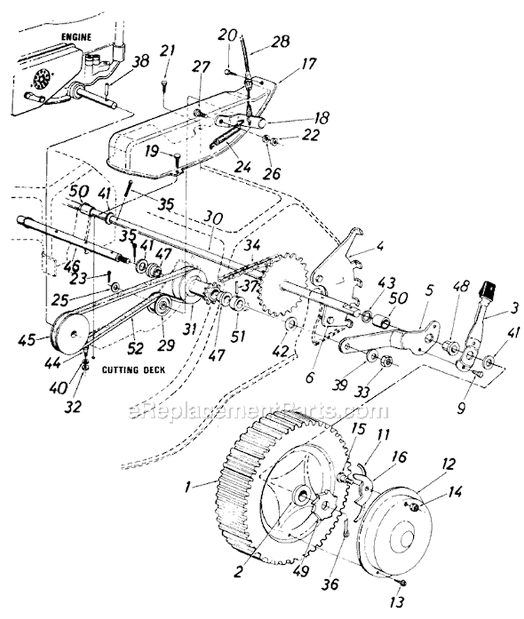 Page B Diagram and Parts List for 127-366-000 1987 MTD Lawn Mower