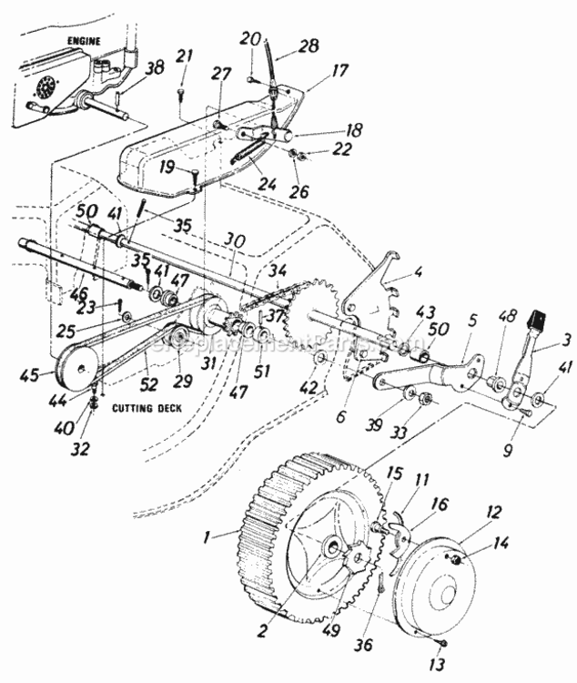Page B Diagram and Parts List for 127-366-059  MTD Lawn Mower