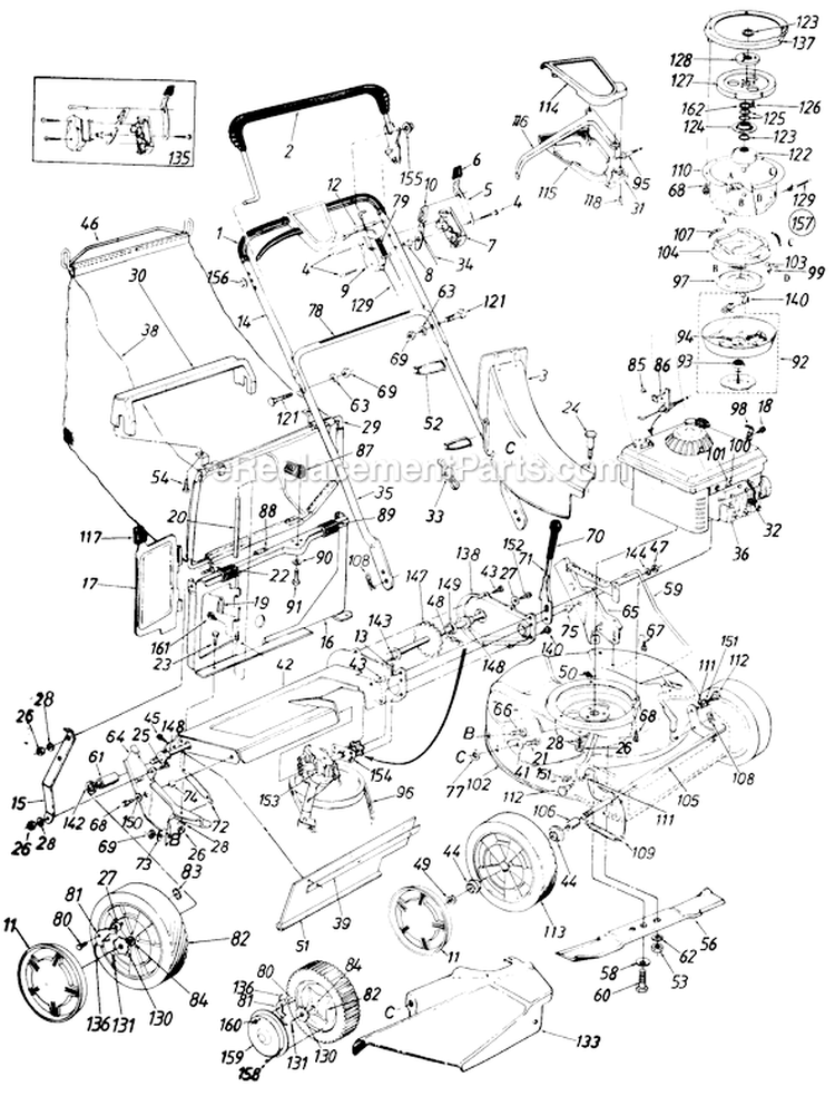 Page A Diagram and Parts List for 128-176B401 1988 MTD Lawn Mower