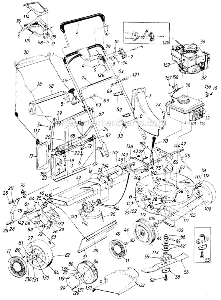 Page B Diagram and Parts List for 128-177R401 1988 MTD Lawn Mower