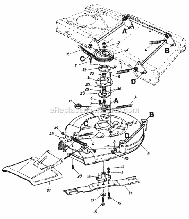 Page C Diagram and Parts List for 128-560B118  MTD Lawn Mower