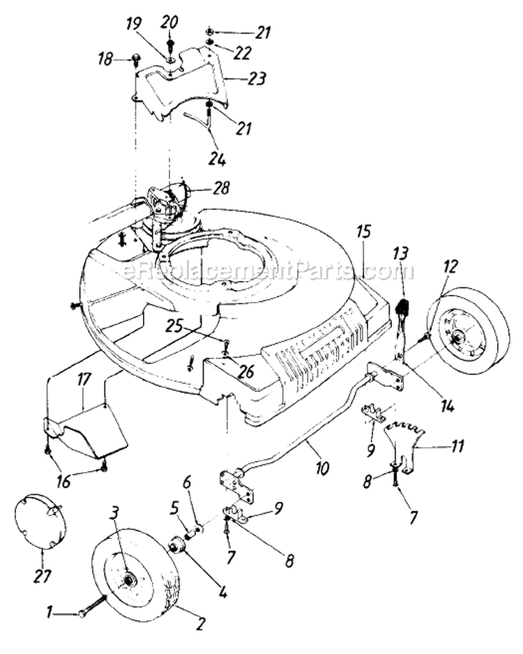 Page B Diagram and Parts List for 12871-7 1987 MTD Lawn Mower