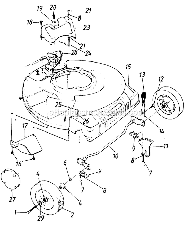 Page B Diagram and Parts List for 12871-8 1988 MTD Lawn Mower