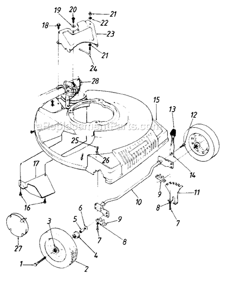 Page B Diagram and Parts List for 12872-7 1987 MTD Lawn Mower
