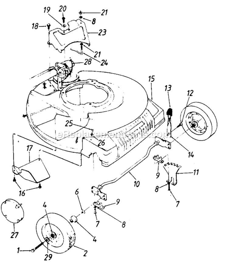 Page B Diagram and Parts List for 12872-8 1988 MTD Lawn Mower
