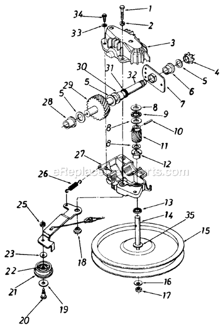 Page C Diagram and Parts List for 12884-7 1987 MTD Lawn Mower