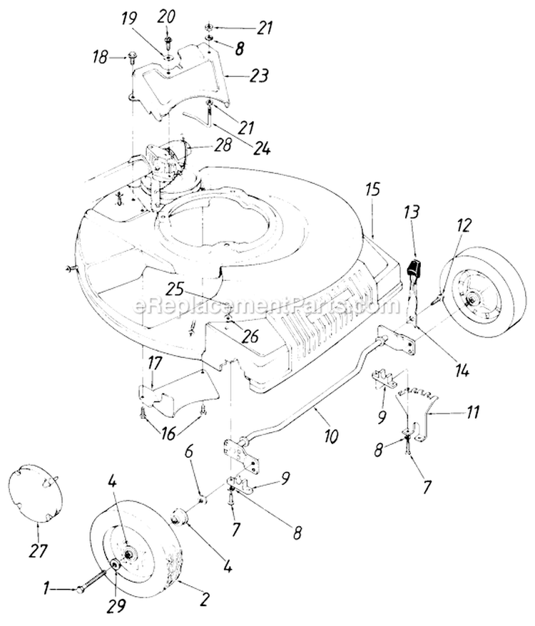 Page B Diagram and Parts List for 12884-8 1988 MTD Lawn Mower