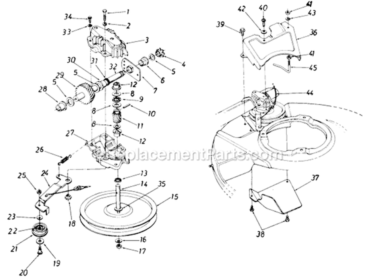 Page B Diagram and Parts List for 129-166R000 1989 MTD Lawn Mower