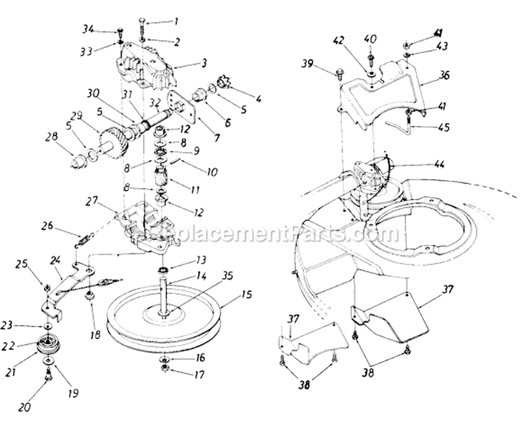 Page B Diagram and Parts List for 129-176B000 1989 MTD Lawn Mower