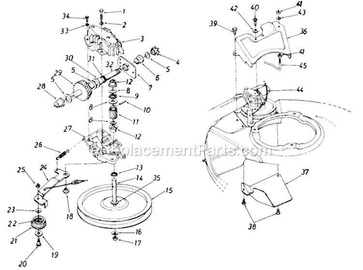 Page B Diagram and Parts List for 129-176R000 1989 MTD Lawn Mower
