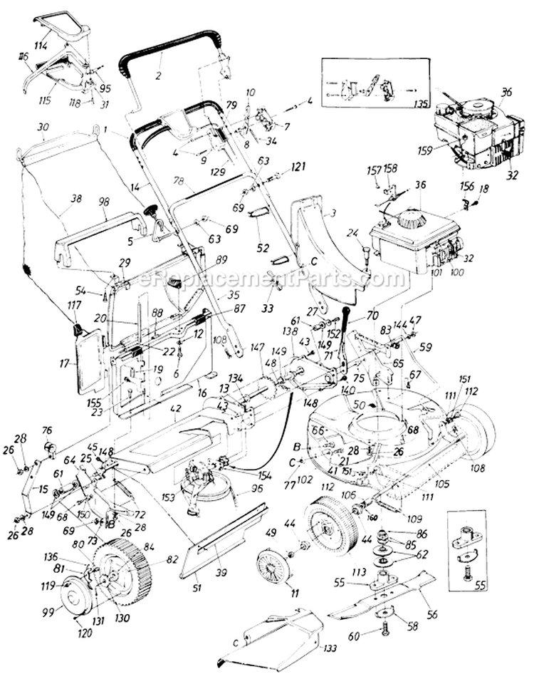 Page A Diagram and Parts List for 129-177R000 1989 MTD Lawn Mower