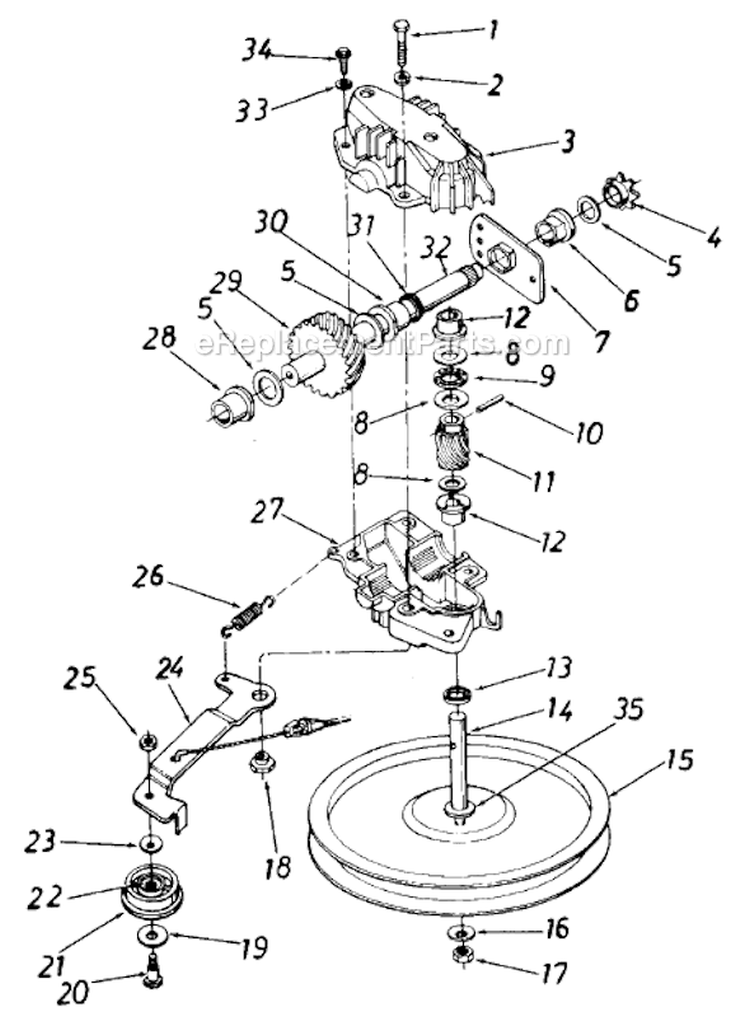 Page C Diagram and Parts List for 129-476B047 1985 MTD Lawn Mower