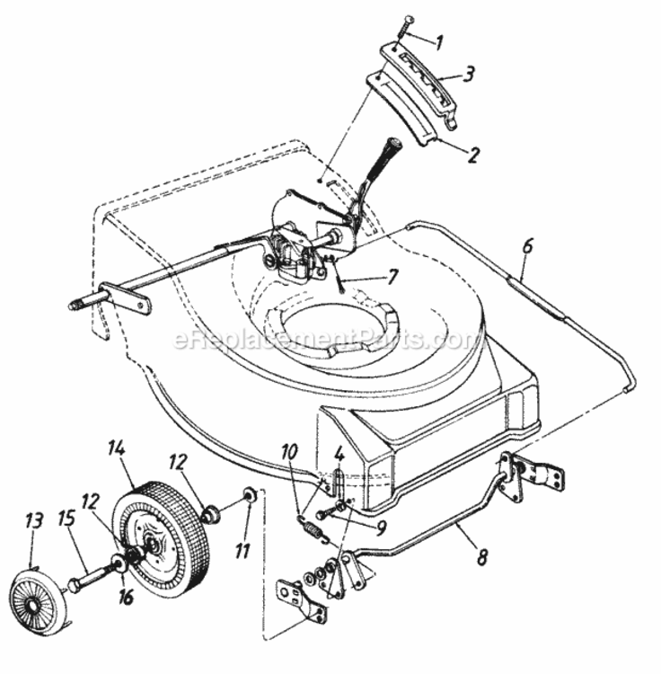 Parts Diagram and Parts List for 129-476R045  MTD Lawn Mower