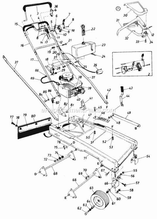 Parts Diagram and Parts List for 129-560B135  MTD Lawn Mower
