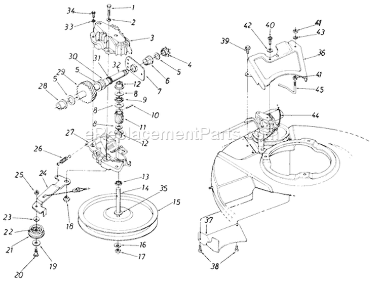Page B Diagram and Parts List for 129-836B401 1989 MTD Lawn Mower