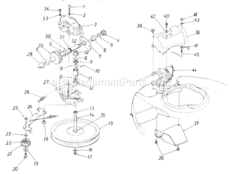 Page B Diagram and Parts List for 129-826R401 1989 MTD Lawn Mower